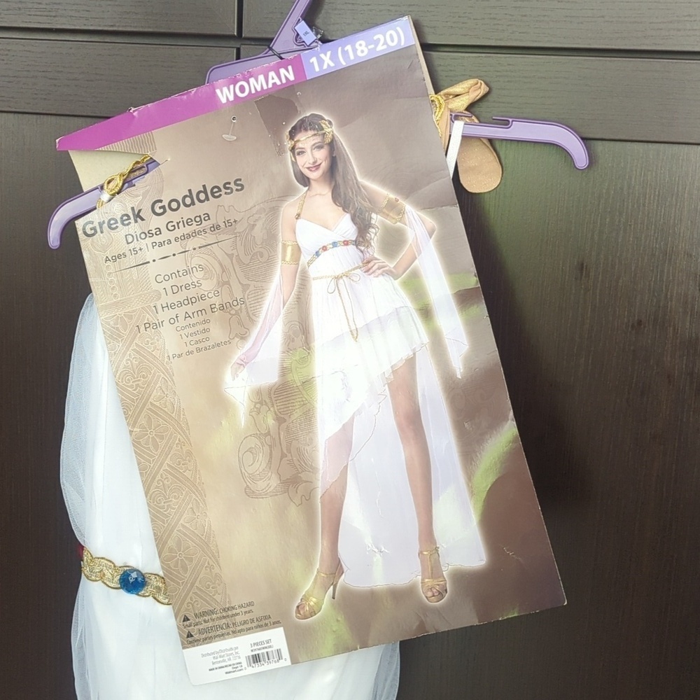 Greek Goddess White and Gold Costume - Size 18-20 XL NWT
